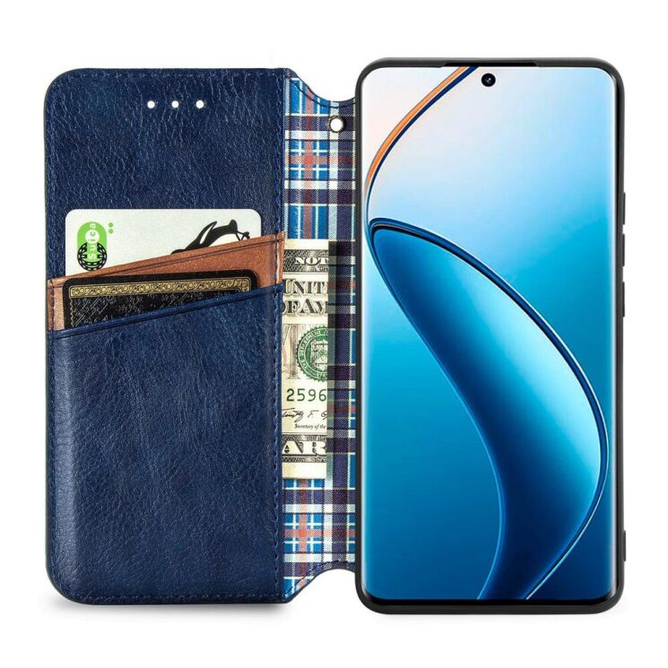 Чехол Deexe Rhombus Wallet для Realme 12 / 12 Plus - Blue: фото 2 из 6