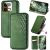 Чехол Deexe Rhombus Wallet для Realme 16 Pro Plus - Green: фото 1 из 9