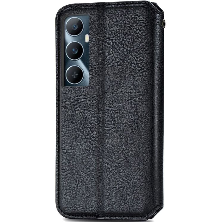 Чехол Deexe Rhombus Wallet для Realme C65 - Black: фото 5 из 9