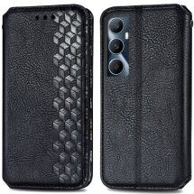 Чехол Deexe Rhombus Wallet для Realme C65 - Black: фото 1 из 9