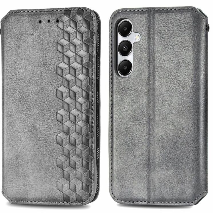 Чехол Deexe Rhombus Wallet для Samsung Galaxy A55 (A556) - Grey: фото 1 из 6