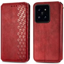 Чехол Deexe Rhombus Wallet для Xiaomi 14T Pro - Red: фото 1 из 9