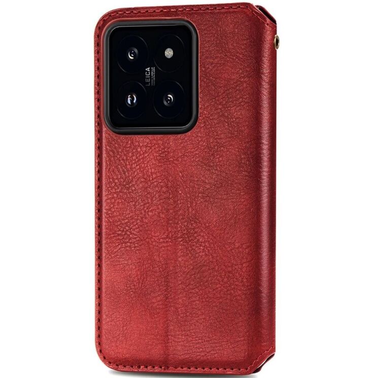 Чехол Deexe Rhombus Wallet для Xiaomi 14T Pro - Red: фото 5 из 9