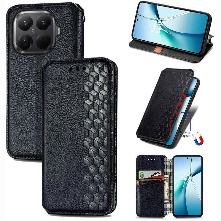 Чохол Deexe Rhombus Wallet для Xiaomi 17T - Black (408822B) Чохол Deexe Rhombus Wallet для Xiaomi 17T - Black: фото 1 з 8