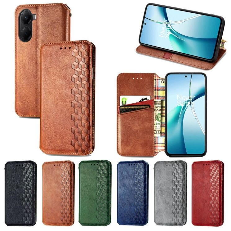 Чехол Deexe Rhombus Wallet для Xiaomi Poco X7 Pro - Green: фото 9 из 10