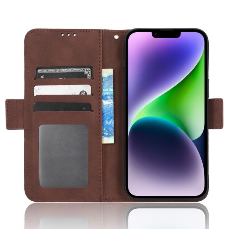 Чехол Deexe Wallet Stand для Apple iPhone 15 - Brown: фото 2 из 6
