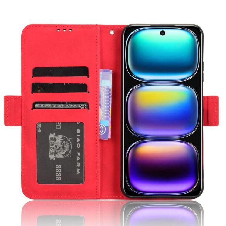 Чехол Deexe Wallet Stand для Infinix Smart 9 (X6532) / Hot 50i (X6531) - Red: фото 3 из 7
