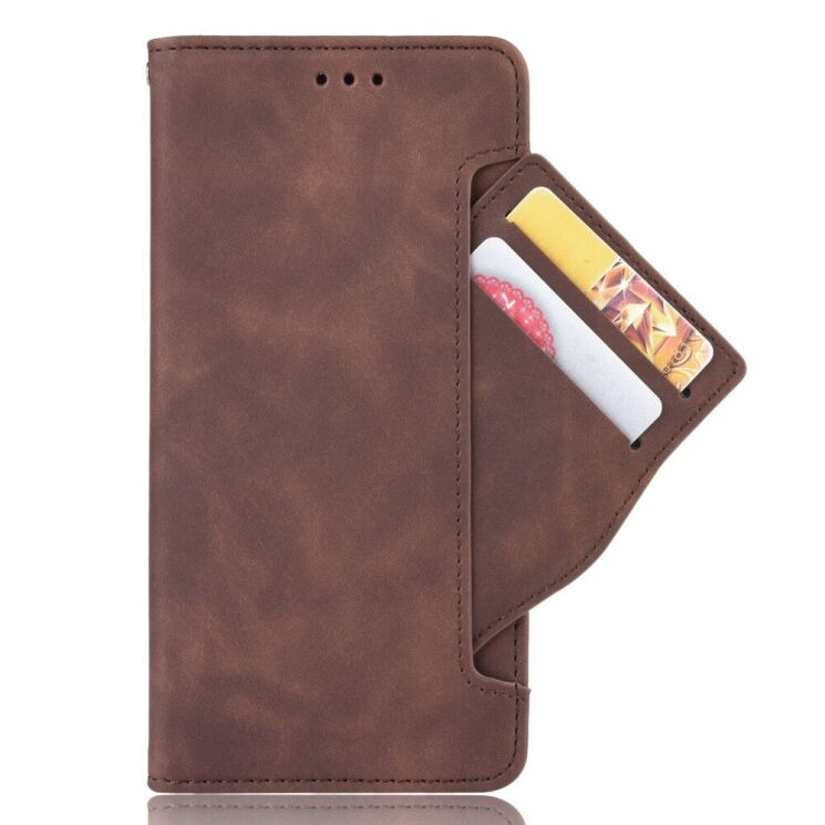 Чохол-книжка з кишеньками Deexe Wallet Stand для Motorola Moto E7 Plus / Moto G9 Play - Brown: фото 2 з 12