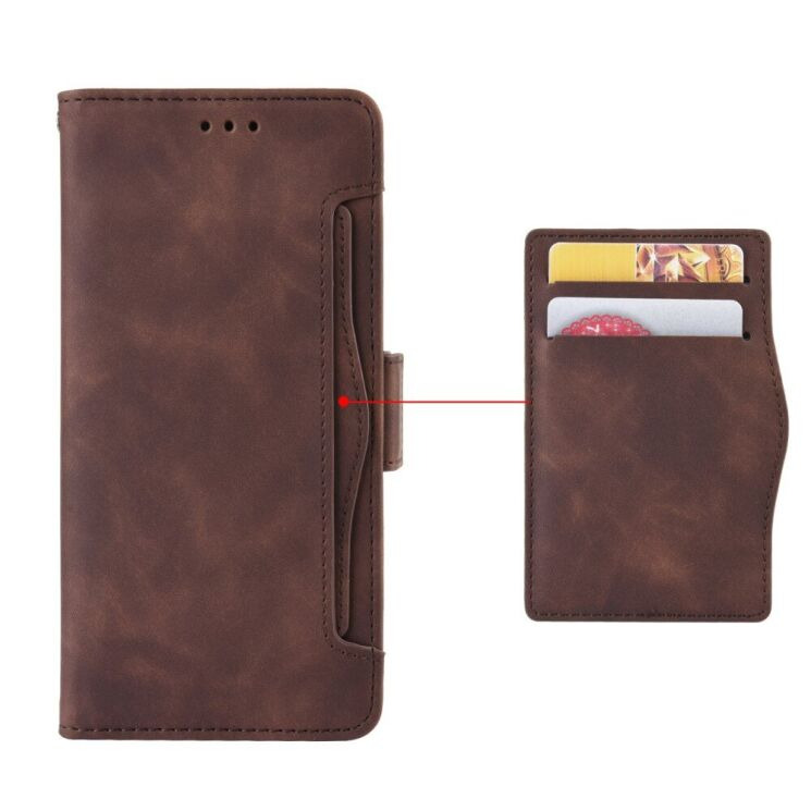 Чохол-книжка з кишеньками Deexe Wallet Stand для Motorola Moto E7 Plus / Moto G9 Play - Brown: фото 8 з 12