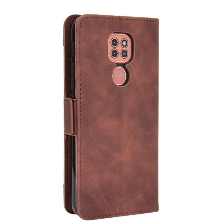 Чохол-книжка з кишеньками Deexe Wallet Stand для Motorola Moto E7 Plus / Moto G9 Play - Brown: фото 6 з 12