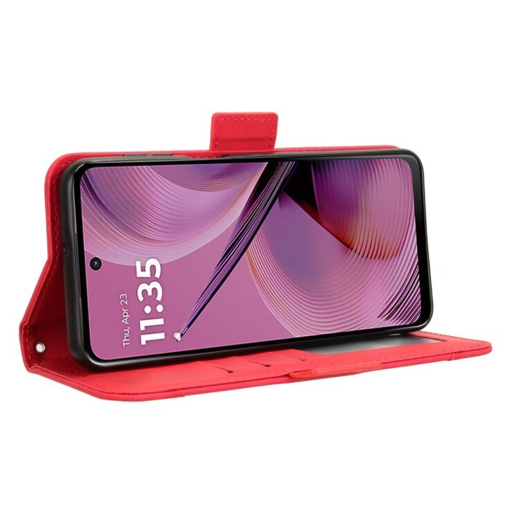 Чохол Deexe Wallet Stand для Motorola Moto G55 - Red: фото 4 з 7