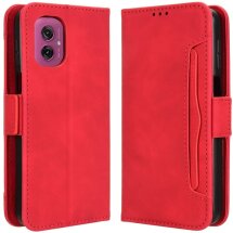 Чехол Deexe Wallet Stand для Motorola Moto G55 - Red: фото 1 из 7