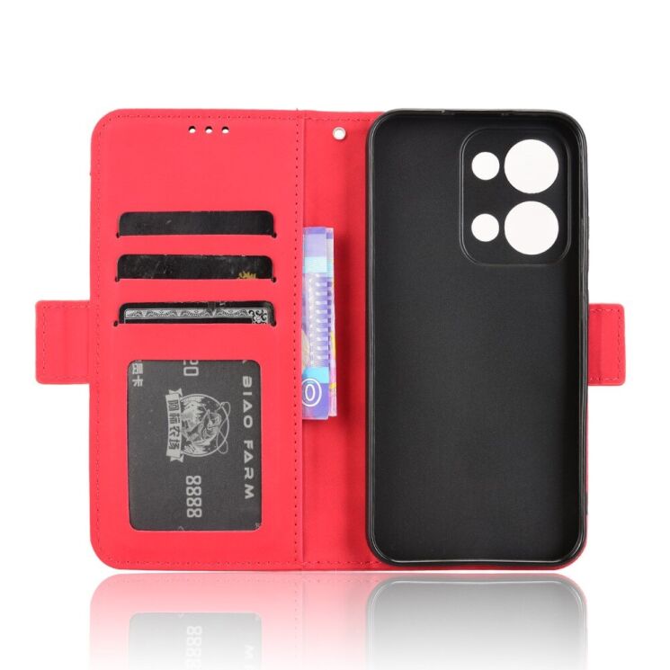 Чехол Deexe Wallet Stand для OPPO Reno 13 5G - Red: фото 5 из 7