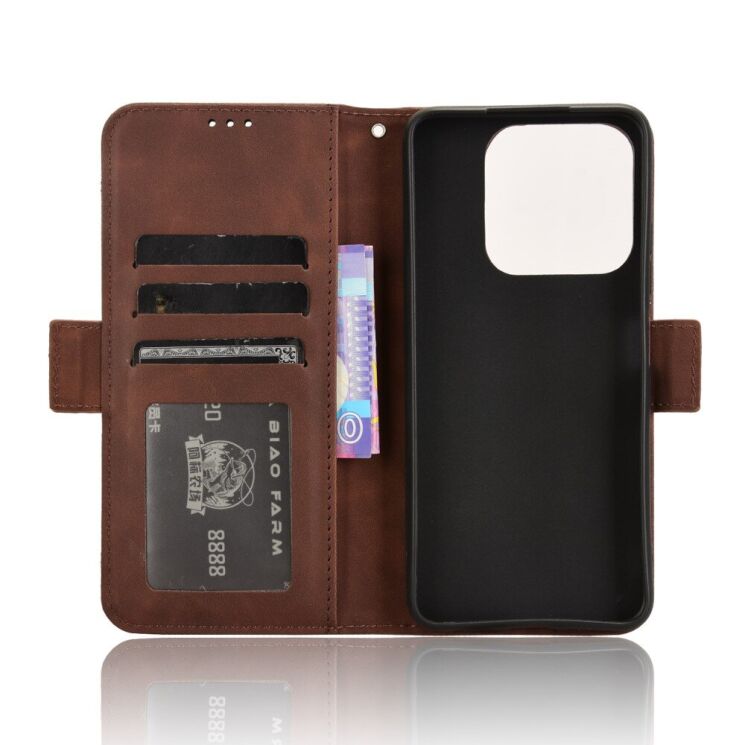 Чохол Deexe Wallet Stand для ZTE Blade A75 - Brown: фото 5 з 7