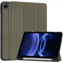 Чохол-книжка Deexe Carbon Folio для Xiaomi Redmi Pad 2 SE / Pad 2 9.7 - Brown: фото 1 з 11