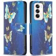 Чехол-книжка Deexe Color Wallet для OPPO Reno 12 - Golden Butterflies (356814B)