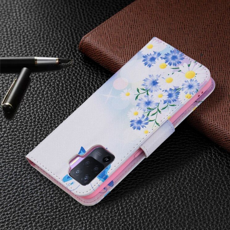 Чохол-книжка Deexe Color Wallet для OPPO Reno 5 Lite - Blue Butterflies and Flowers: фото 6 з 8