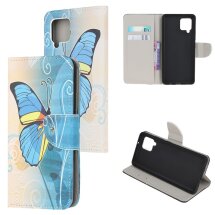 Чохол-книжка Deexe Color Wallet для Samsung Galaxy A12 (A125) / A12 Nacho (A127) / M12 (M127) - Blue Butterfly: фото 1 з 6