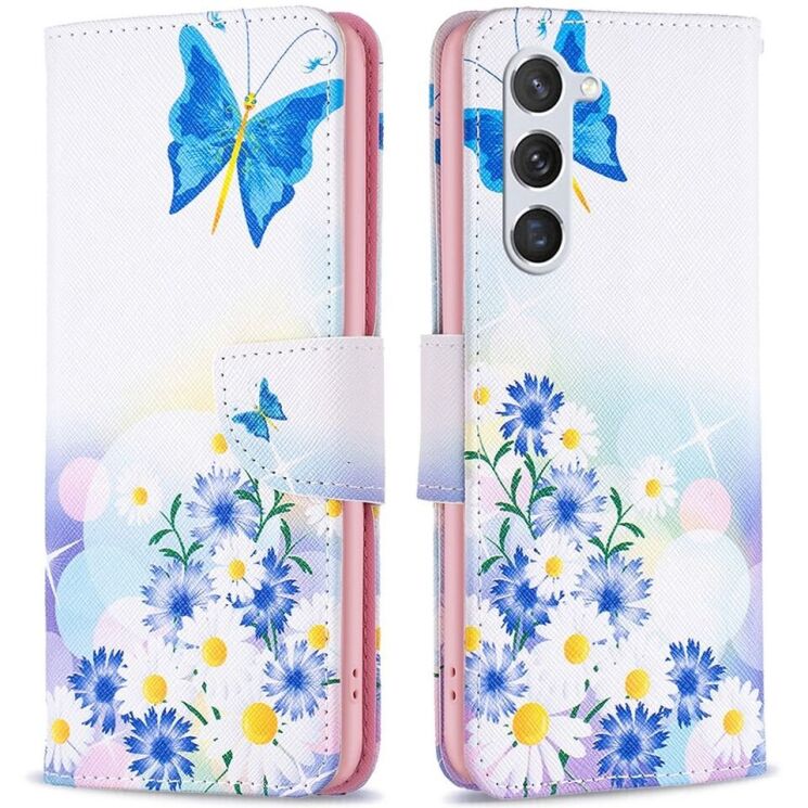 Чехол-книжка Deexe Color Wallet для Samsung Galaxy S24 (S921) / Galaxy S25 (S931) - Butterfly and Flowers: фото 1 из 7