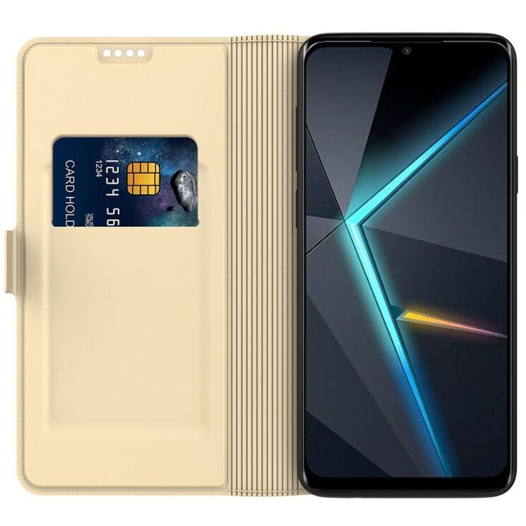 Чехол-книжка Deexe Faro Wallet для ZTE Nubia V70 - Gold: фото 2 из 7