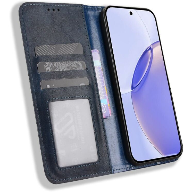 Чехол-книжка Deexe Retro Style для Realme 16 Pro - Blue: фото 6 из 20
