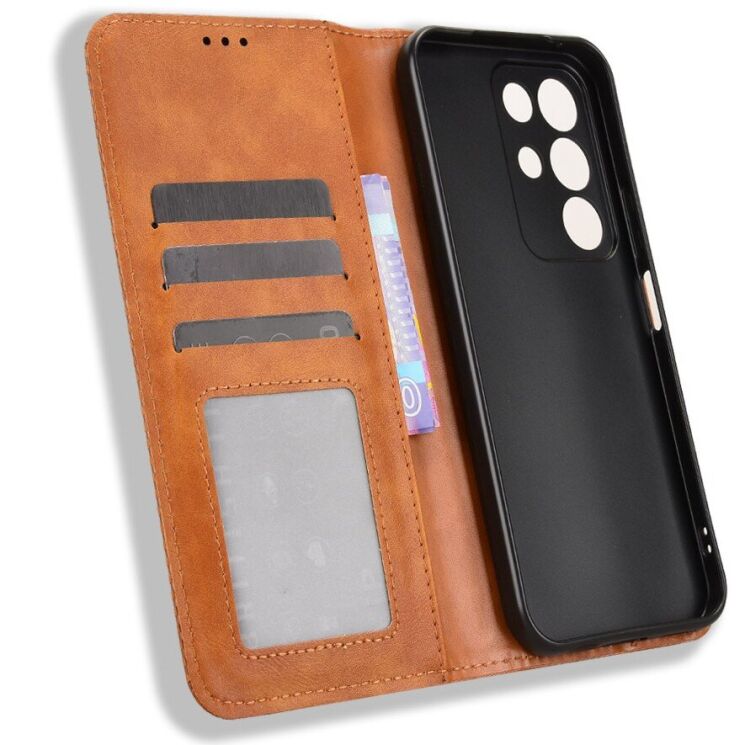 Чехол-книжка Deexe Retro Style для Realme C85 - Brown: фото 5 из 18