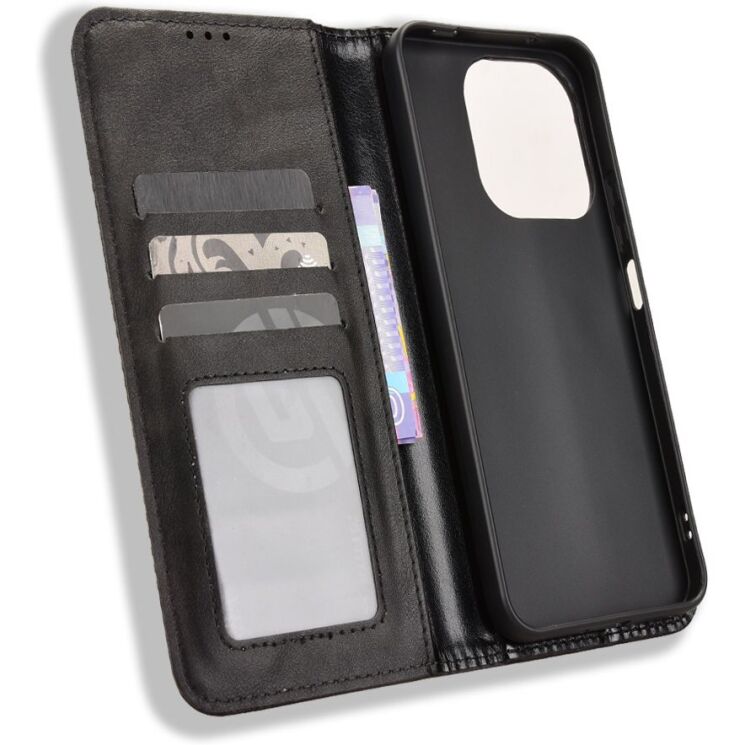 Чохол-книжка Deexe Retro Style для Xiaomi Redmi Note 17 Pro Plus - Black: фото 4 з 19