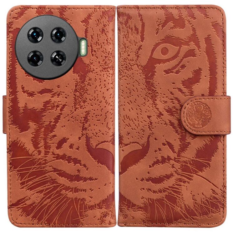 Чехол-книжка Deexe Tiger для TECNO Spark 20 Pro+ - Brown: фото 1 из 7
