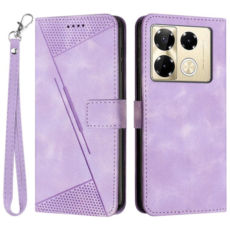 Чехол-книжка Deexe Triangle Series для Infinix Note 40 Pro - Purple: фото 1 из 13