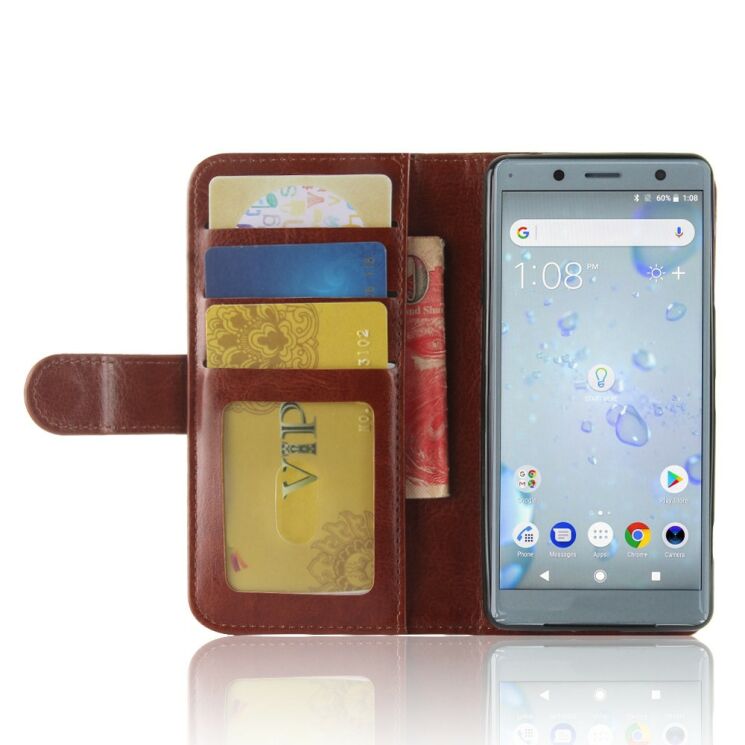 Чехол-книжка Deexe Wallet Style для Sony Xperia XZ2 Compact - Brown: фото 4 из 8