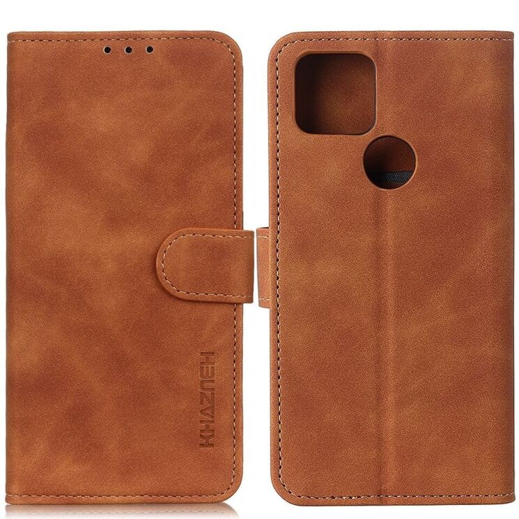 Чохол-книжка з застібкою KHAZNEH Retro Wallet для Google Pixel 5a - Brown: фото 1 з 7