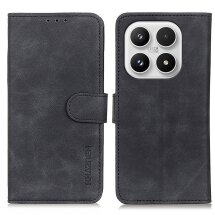 Чехол-книжка с застежкой KHAZNEH Retro Wallet для Xiaomi 17 - Black: фото 1 из 8