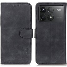 Чехол-книжка KHAZNEH Retro Wallet для Xiaomi Poco F6 Pro - Black: фото 1 из 9