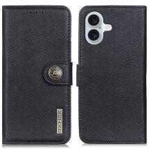 Чехол-книжка KHAZNEH Wallet Cover для Apple iPhone 16 - Black: фото 1 из 9