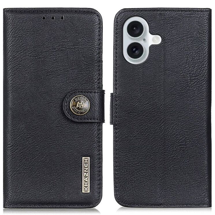 Чохол-книжка KHAZNEH Wallet Cover для Apple iPhone 16 - Black: фото 1 з 9
