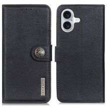 Чехол-книжка KHAZNEH Wallet Cover для Apple iPhone 16 Plus - Black: фото 1 из 9