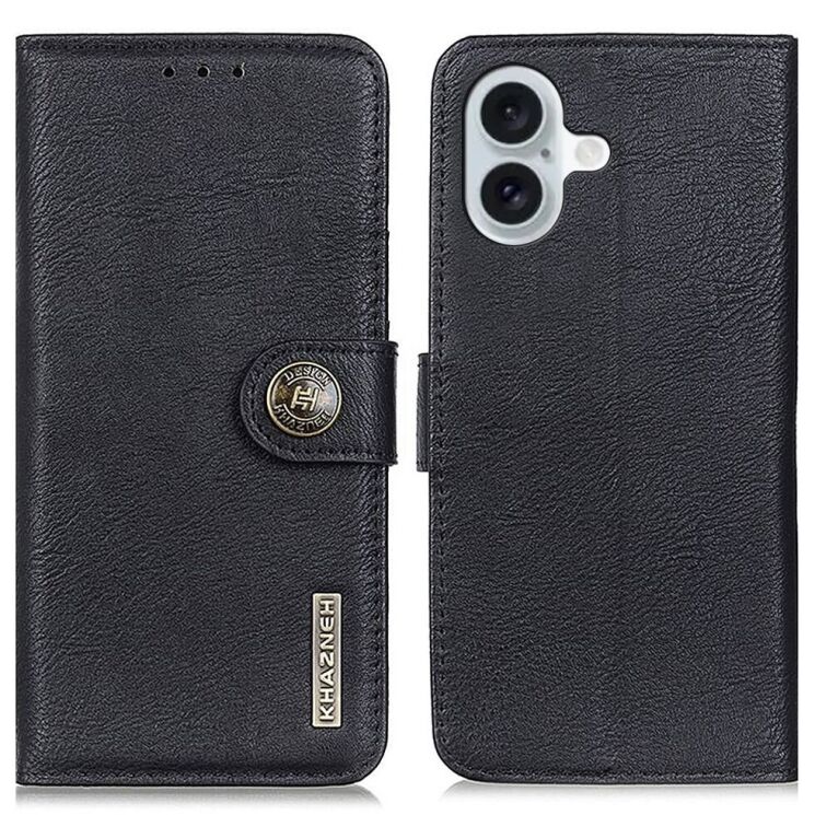 Чохол-книжка KHAZNEH Wallet Cover для Apple iPhone 16 Plus - Black: фото 1 з 9