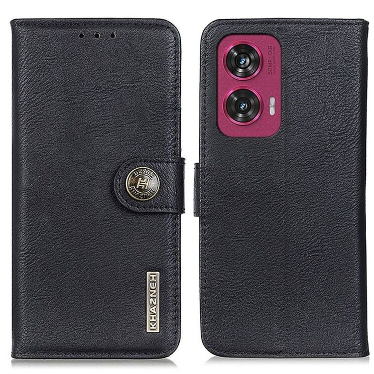 Чехол-книжка KHAZNEH Wallet Cover для Motorola Edge 50 Fusion - Black: фото 1 из 8