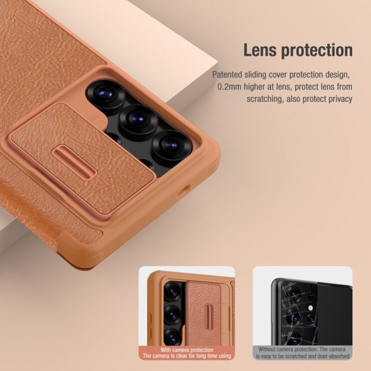 Чохол-книжка NILLKIN Qin Pro для Samsung Galaxy S25 Ultra (S938) - Brown: фото 9 з 19