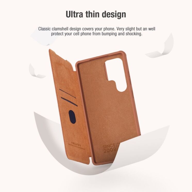 Чохол-книжка NILLKIN Qin Pro для Samsung Galaxy S25 Ultra (S938) - Brown: фото 10 з 19