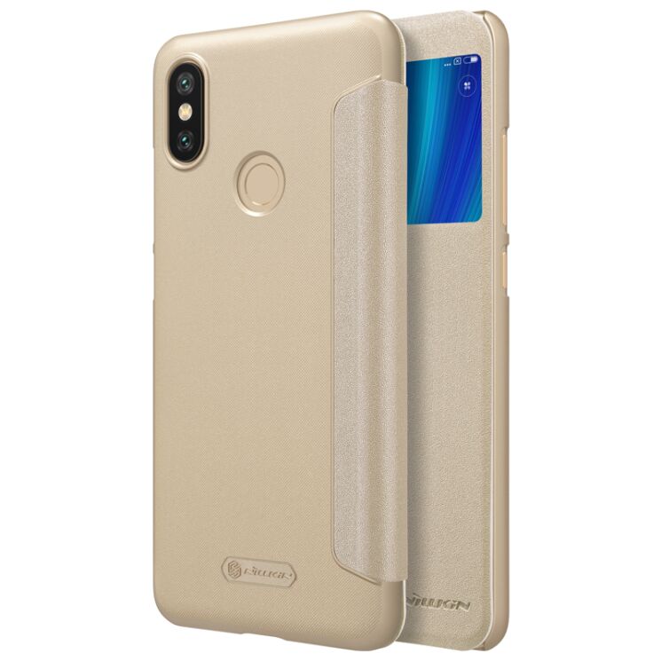 Чехол-книжка NILLKIN Sparkle Series для Xiaomi Mi 6X / Mi A2 - Gold: фото 1 из 16