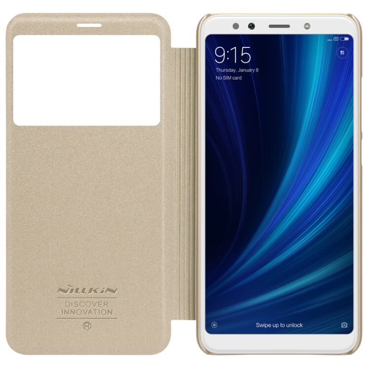 Чехол-книжка NILLKIN Sparkle Series для Xiaomi Mi 6X / Mi A2 - Gold: фото 6 из 16