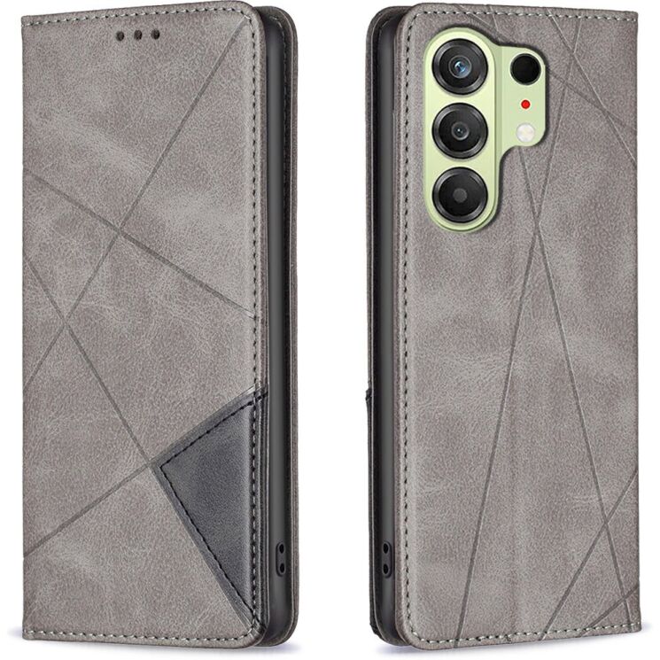 Чохол-книжка з кишеньками UniCase Geometric Pattern для TECNO Camon 50 - Grey: фото 1 з 10