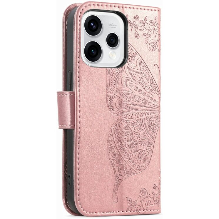 Чехол-книжка с рисунком UniCase Butterfly Pattern для OPPO Reno 15 - Rose Gold: фото 6 из 9