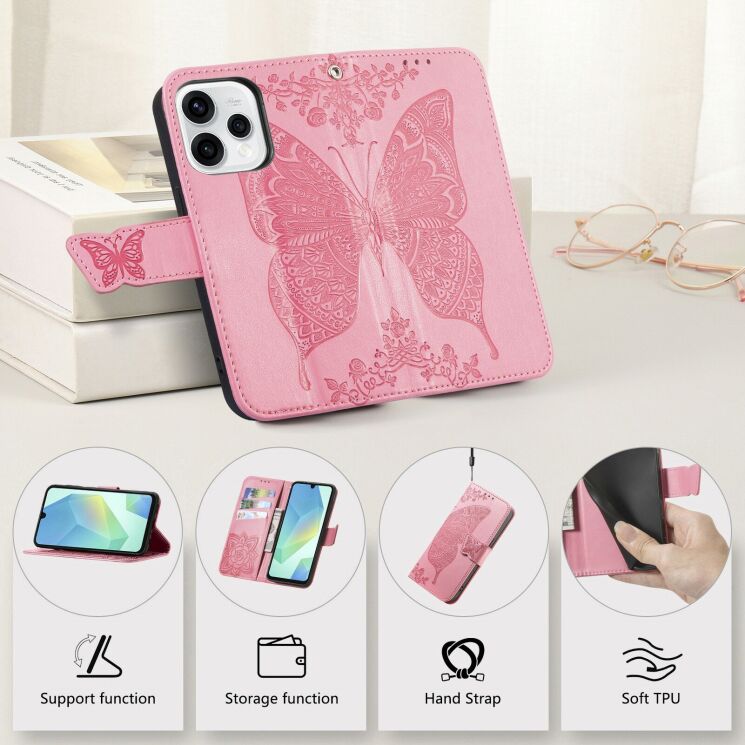 Чохол-книжка з малюнком UniCase Butterfly Pattern для OPPO Reno 15 - Black: фото 9 з 9