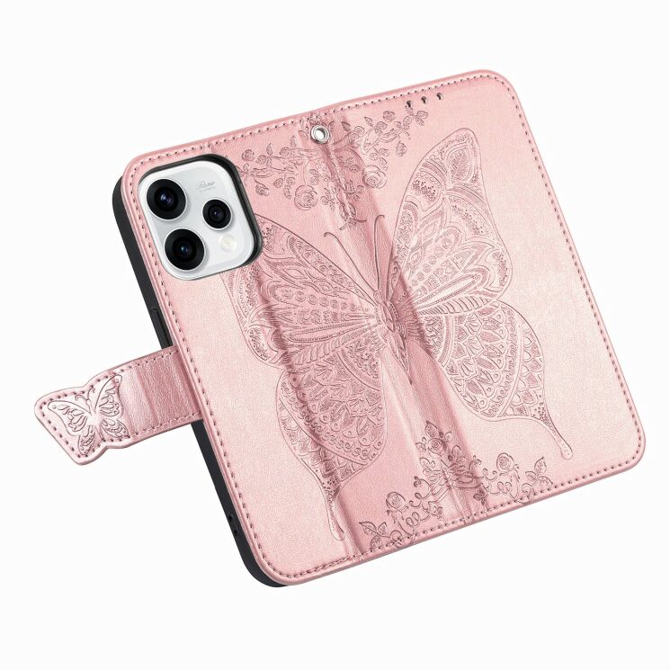 Чехол-книжка с рисунком UniCase Butterfly Pattern для OPPO Reno 15 - Rose Gold: фото 3 из 9