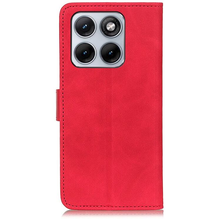 Чехол-книжка с застежкой KHAZNEH Retro Wallet для Motorola Edge 70 Fusion - Red: фото 4 из 7