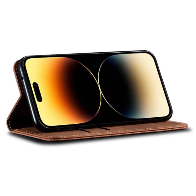 Чехол-книжка UniCase Jeans Wallet для Apple iPhone 15 - Coffee: фото 3 из 7