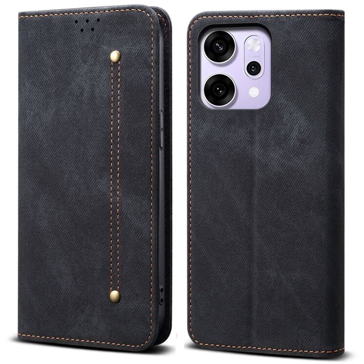 Чохол-книжка UniCase Jeans Wallet для OPPO Reno 14 5G - Black: фото 1 з 7