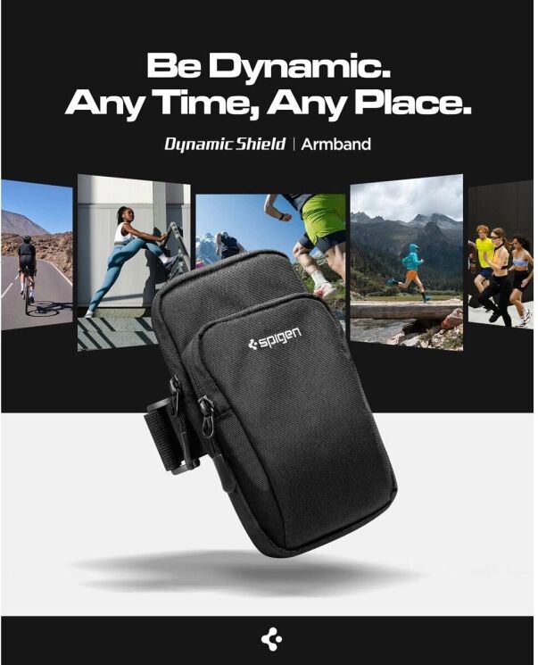 Чехол на руку Spigen (SGP) Dynamic Shield Armband A702 (AMP04617) - Black: фото 5 из 11